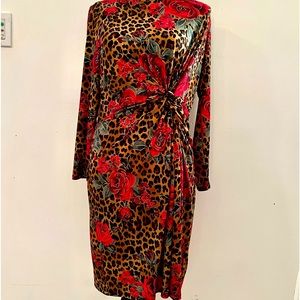 Boston Proper leopard with roses dress
